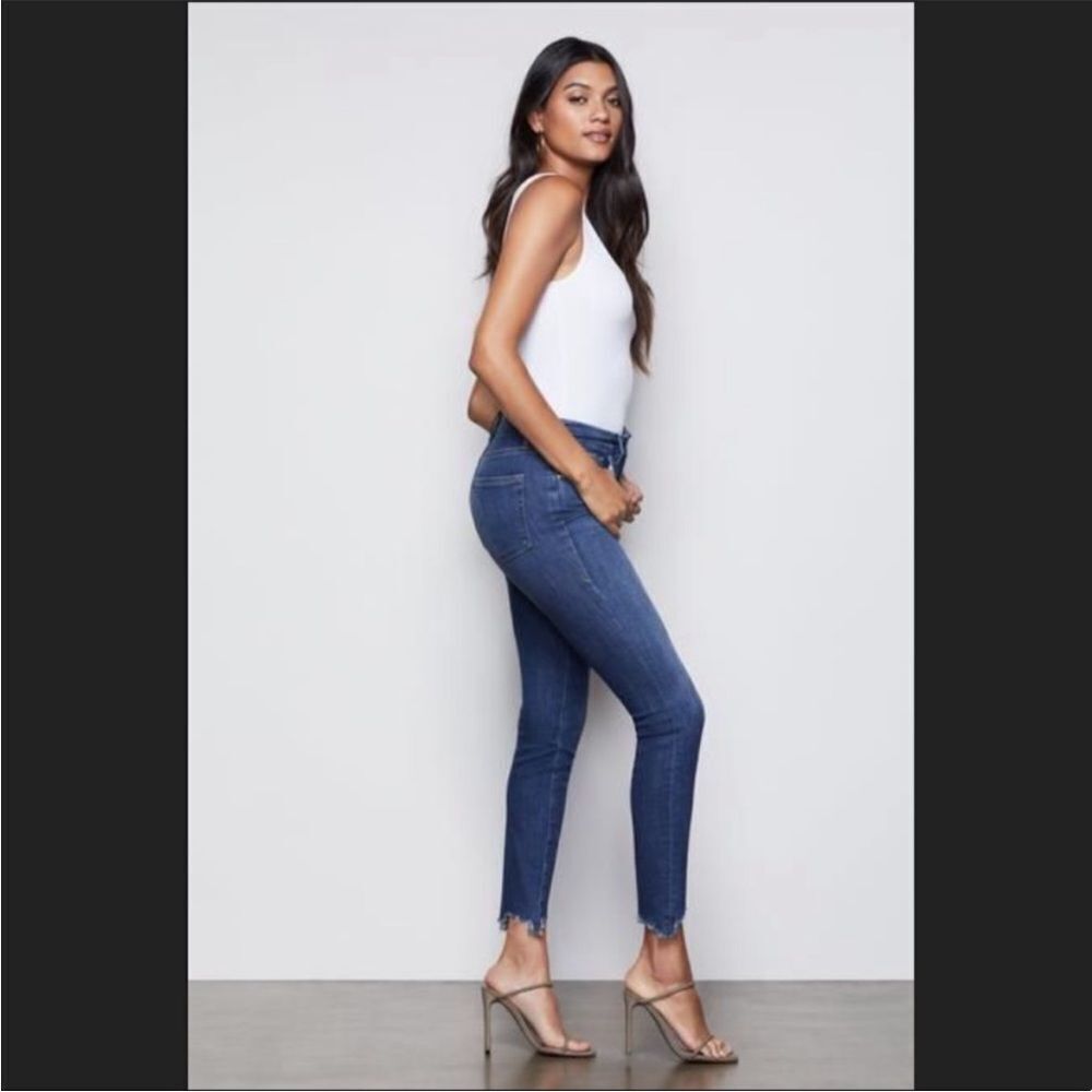 Good American good‎ legs extreme stiletto distressed hem a jeans